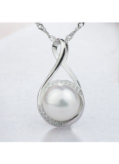 Generic Fashion S925 Silver Pearl Pendant Necklace for Women Sterling Silver Beloved Bead Pendant White Gold 