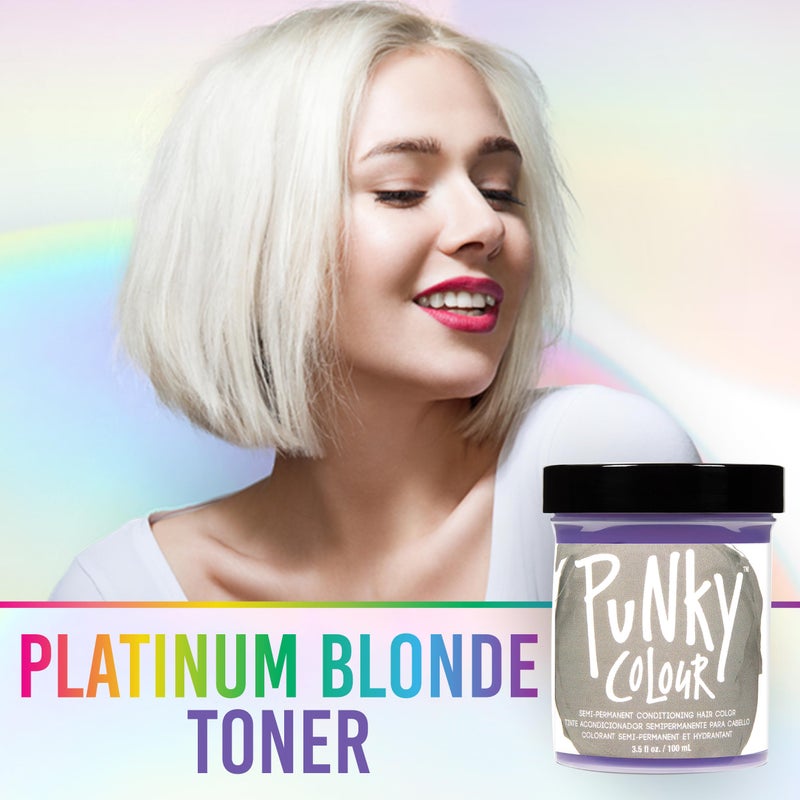 Punky Platinum Blonde Toner Semi Permanent Hair Color - Vegan, Cruelty-Free Conditioning Hair Dye, Lasts Up to 35 Washes, 3.5 fl oz - Image 3