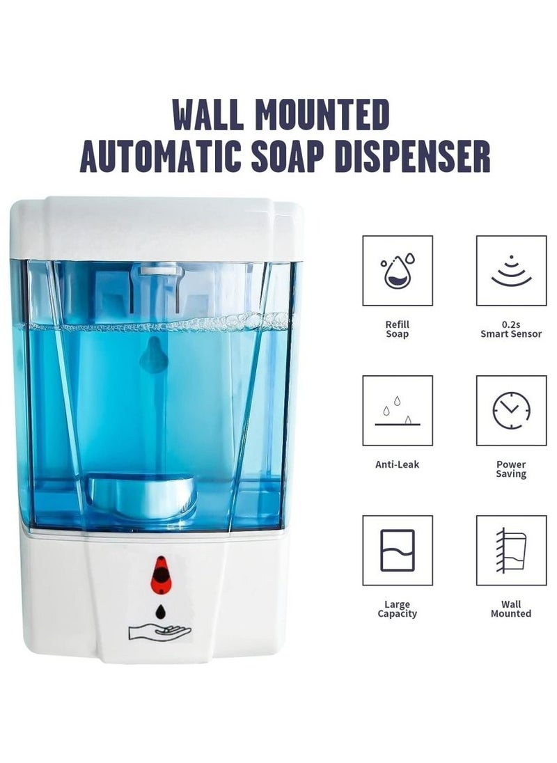 M MIAOYAN - Automatic Soap Dispenser Wall Mount Hand Sanitizer Dispenser 700ml Gel/Liquid Touchless Hand Soap Dispenser for Home Hospital School Office - Image 1