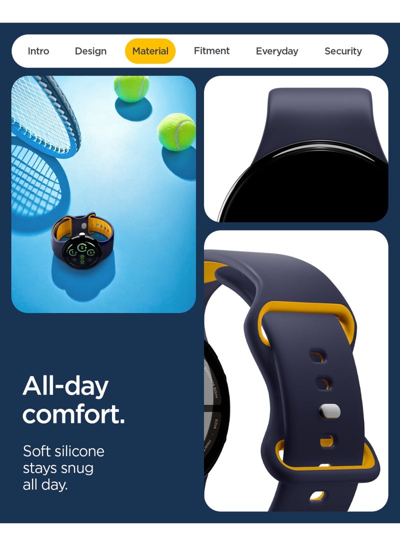 Spigen Nano Pop for Google Pixel Watch 4 / 3 (45mm) Band Adjustable Soft Waterproof Silicone Strap - Blueberry Navy - Image 4