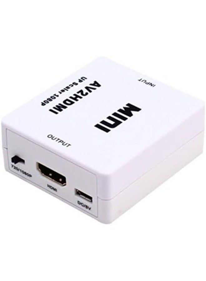 Mini CVBS to HDMI HD Video Converter for TV, VHS, VCR, and DVD - White - Image 1