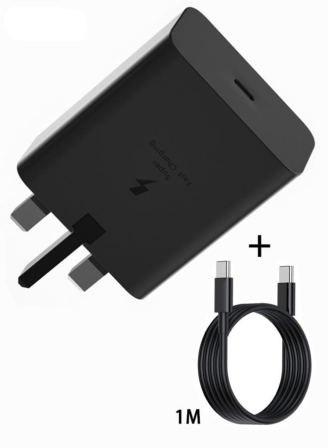 45W Phone Charger, Super Fast Samsung Phone Charger, Travel Adapte, Power Adapter with USB C Plug and Cable (Black) - Image 1