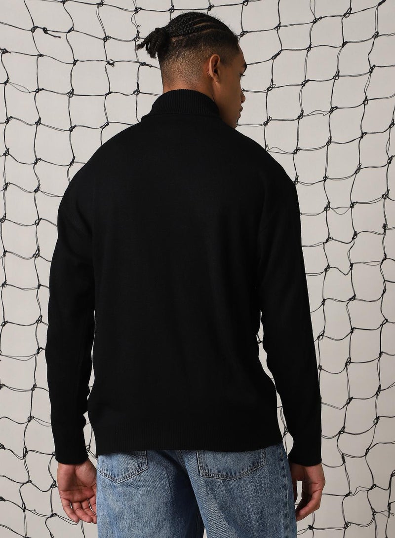 Hubberholme Men's Multicoloured 100% Acrylic Solid Oversized Sweater  - Image 3