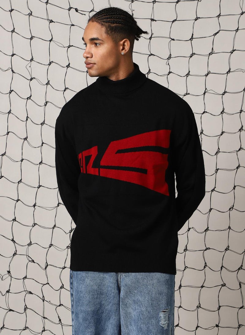 Hubberholme Men's Multicoloured 100% Acrylic Solid Oversized Sweater  - Image 1