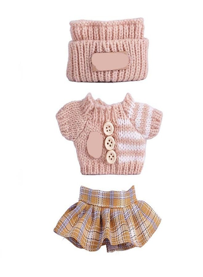 SHUOXUKE for Luxury 17cm Doll Clothes - 3-Piece Set （No Doll）, Adorable Outfit , Doll Outfit Clothes Set for 17cm Dolls,Clothes for Fashion Designer Collection Hat + Sweater + Skirt (Yellow) - Image 2