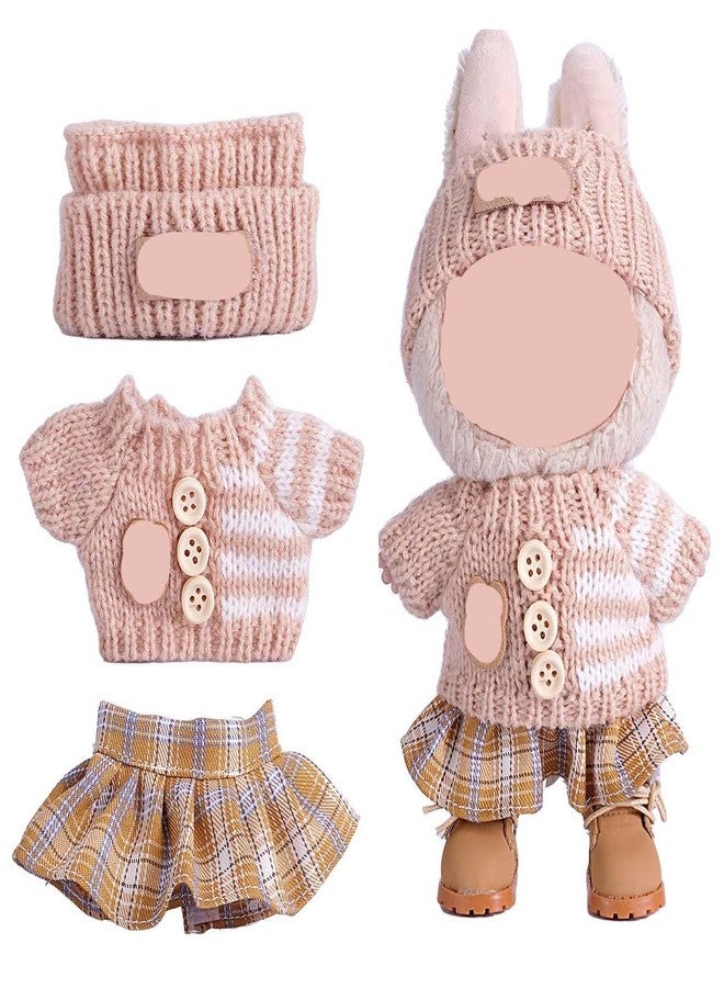 SHUOXUKE for Luxury 17cm Doll Clothes - 3-Piece Set （No Doll）, Adorable Outfit , Doll Outfit Clothes Set for 17cm Dolls,Clothes for Fashion Designer Collection Hat + Sweater + Skirt (Yellow) - Image 1
