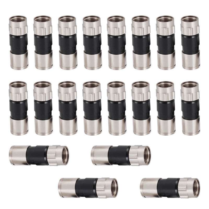 RELIAGINT 20 Pack Coaxial Cable Connector, 75 Ohm F-Type Waterproof Brass Compression Connectors for RG6 Dual/Tri/Quad Shield Cables, for HD TV, Satellite & Antennas - Image 4