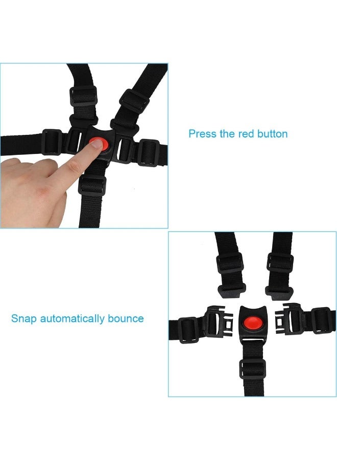 Together-life Universal 5 Point Harness Baby Seat Belt Adjustable Baby Safety Strap for Stroller High Chair Kids Safe Protection - Image 5