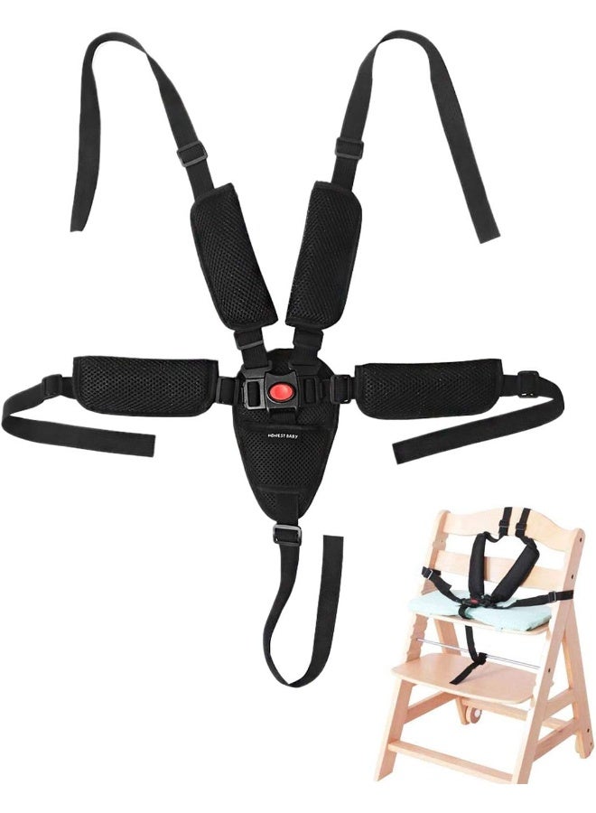 Together-life Universal 5 Point Harness Baby Seat Belt Adjustable Baby Safety Strap for Stroller High Chair Kids Safe Protection - Image 1