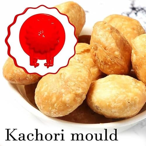 ERZA Homemade Stuffed Gujiya Samosa Kachori Maker | Easy Dumpling Pie Mould with Ladoo Mould & Spoon Combo | Kitchen Tool for Pastry Momos Snacks Pie Making | Multicolor Set of 4 Pieces - Image 5