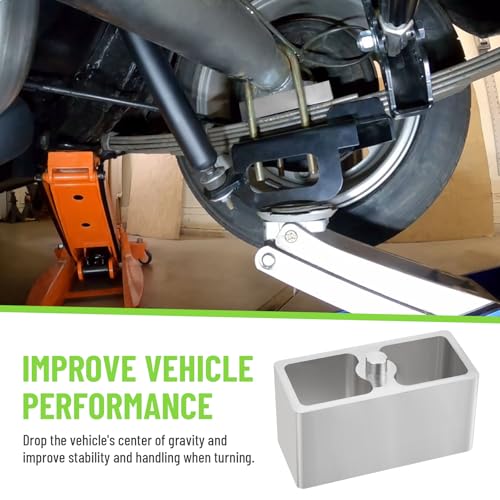 Racewill 3 inch Universal Leaf Spring Lowering Block Kits, 5" Length x 2-1/3" Width Blocks, with 4 Pack Heavy Duty Galvanized U-Bolts - Image 5