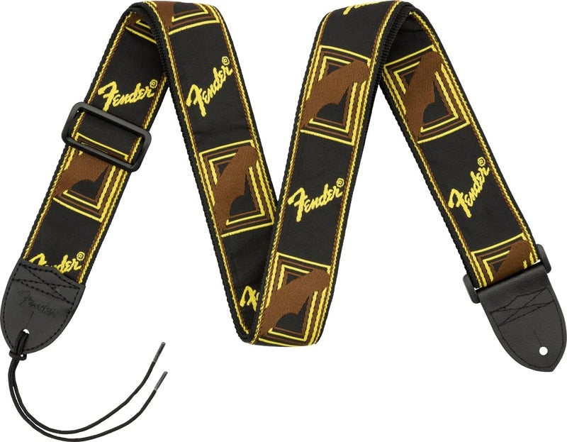 Fender Monogrammed Guitar Strap 2in BlackYellowBrown - Image 1