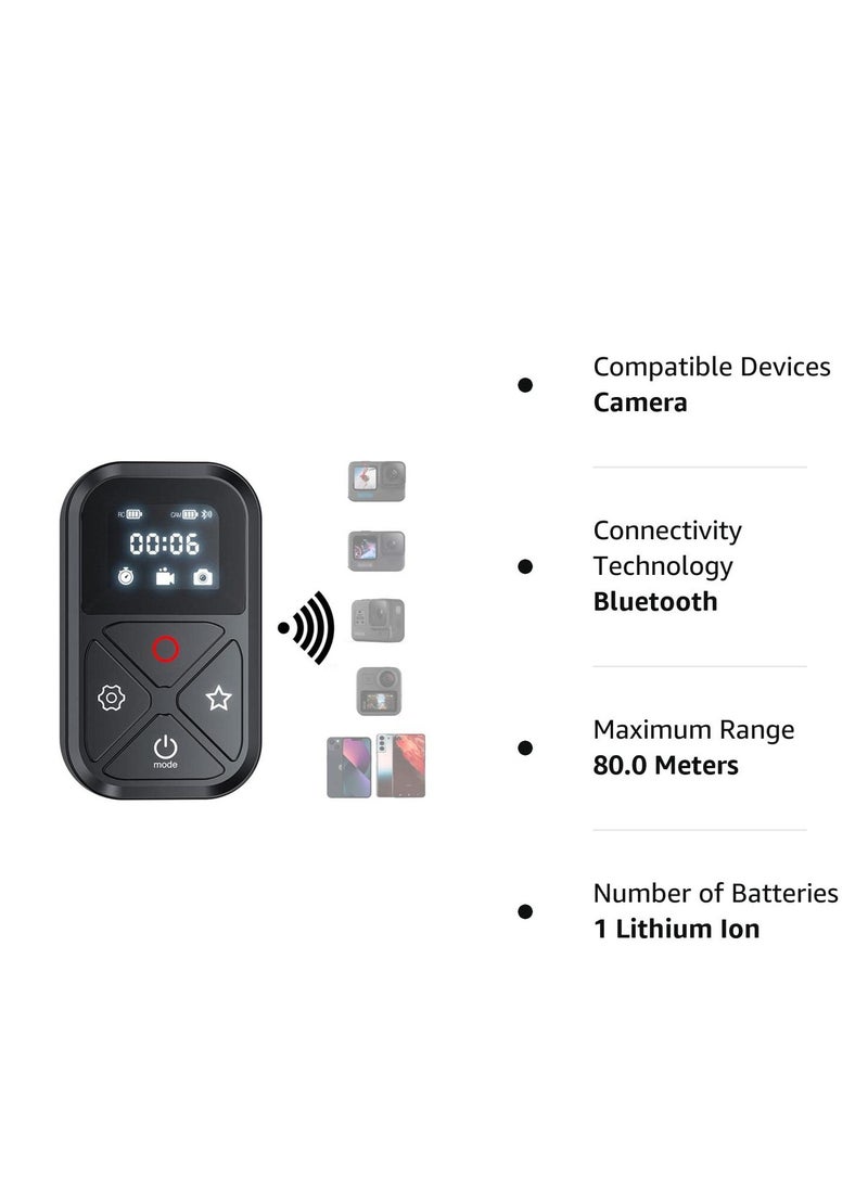 SYOSI - Smart Wireless Remote Control for GoPro Max Mini Hero 12 Hero 11 Hero 10 Hero 9 Hero 8, with LCD Indicator Magnet Charger Port Hand Strap for Go Pro 11 12 10 9 8, Camera Accessories (Black) - Image 1