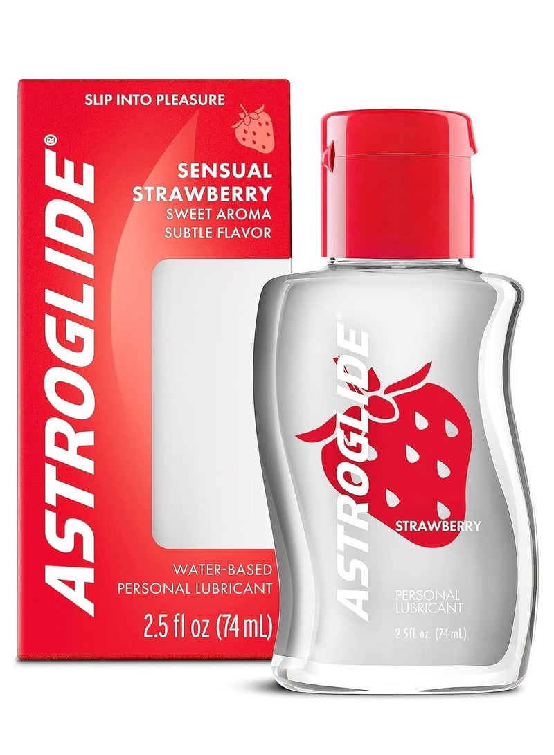 استروجليد مزلق سائل باساس مائيي بالفراولة من استروجلايد، 2.5 اونصة سائلة - Image 1
