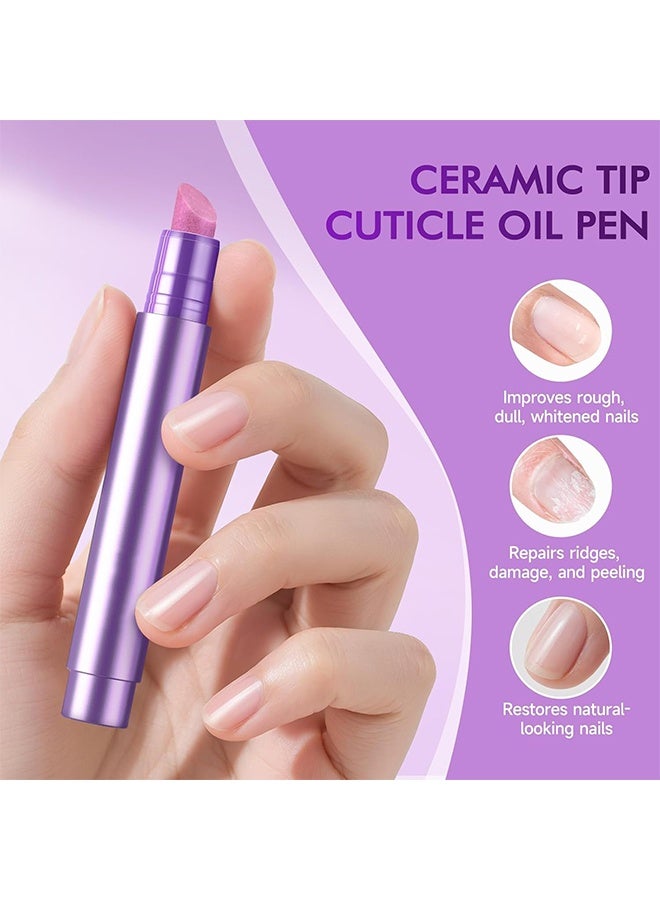 JS 3-In-1 Cuticle Oil Pen with Ceramic Tip, Nail Treatment for Hangnails, Dry & Damaged Nails, Cuticle Pusher & Remover, Nail Care Pen - Image 3