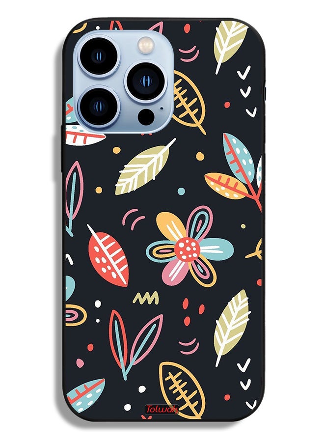 Tolwak Apple iPhone 13 Pro Protective Case Flowers And Leaves Abstract Art - Image 2