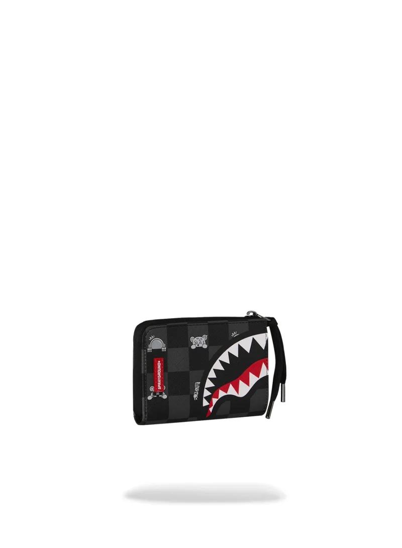 SPRAYGROUND GRAY PEEKING CHARACTER CHECK WALLET