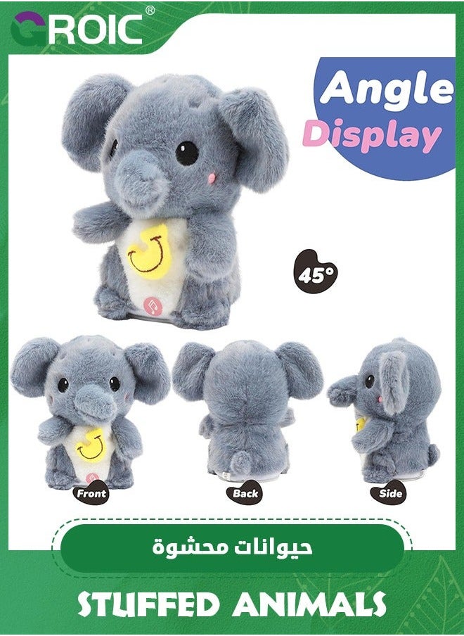 GROIC Talking Elephant Repeats What You Say Light up Nodding Electric Speaking Interactive Animated Toy with USB Charger Gift for Toddlers,Elephant Stuffed Animal  - Image 3