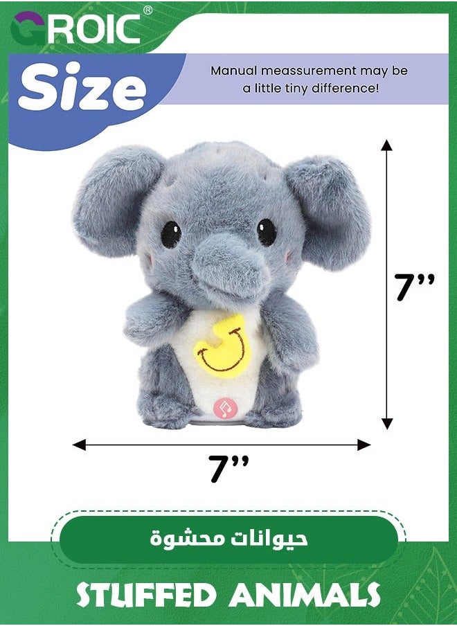 GROIC Talking Elephant Repeats What You Say Light up Nodding Electric Speaking Interactive Animated Toy with USB Charger Gift for Toddlers,Elephant Stuffed Animal  - Image 2