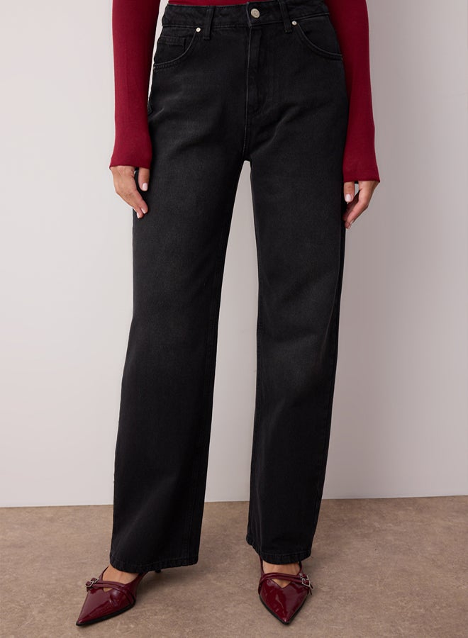 trendyol Black High Waist Wide Leg Jeans - Image 5