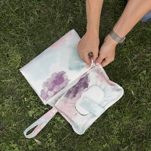 Tiny Twinkle Portable Diaper Changing Pad – Foldable, Waterproof & Compact Travel Changing Mat with Storage | Smart Wipes Pocket for On-The-Go Parents(Cotton Candy) - Image 5