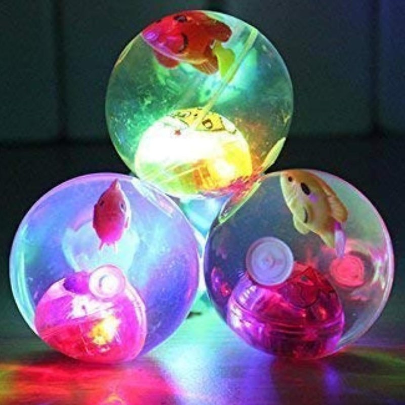 Munmoll Led Flashing Ball Rubber Bouncing Ball Anti-Stress Light LED Anti Stress Gift Fun Toys for Children LED Light Water Bounce Ball Toy Multicolor Light (Water Led Light Boll 2) - Image 5