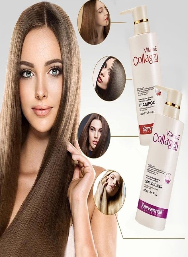 Karvannall شامبو كارفانال المحترف بفيتامين E والكولاجين لمكافحة تساقط الشعر 16.9 أونصة سائلة. شامبو إصلاح الأضرار ونمو الشعر لجميع أنواع الشعر، خالي من الكبريتات 500 مل - Image 4