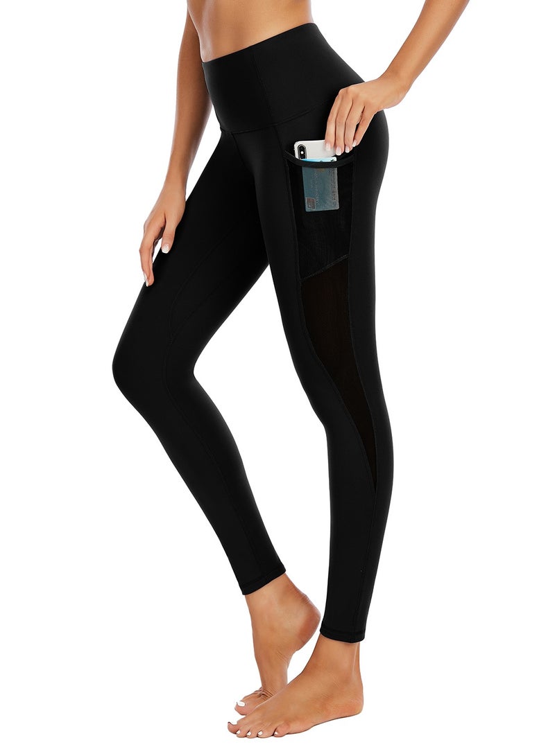 Loquat Black solid color yoga pants skin-friendly high waist stretch tight waist sports and fitness pants lady  - Image 3