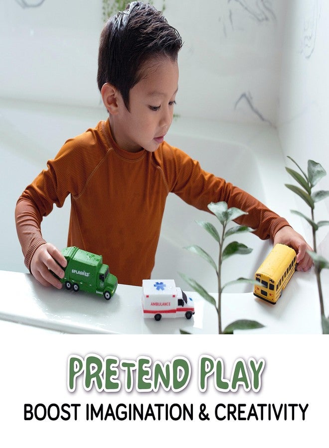 SplashEZ Mold Free Car Bath Toys for Kids | Toddler Bath Toys with No Hole for Water | Vehicles Set Ideal Size for Little Hands | Safe, Durable for Endless Tub Fun | Great for Boys & Girls Ages 0+ - Image 4