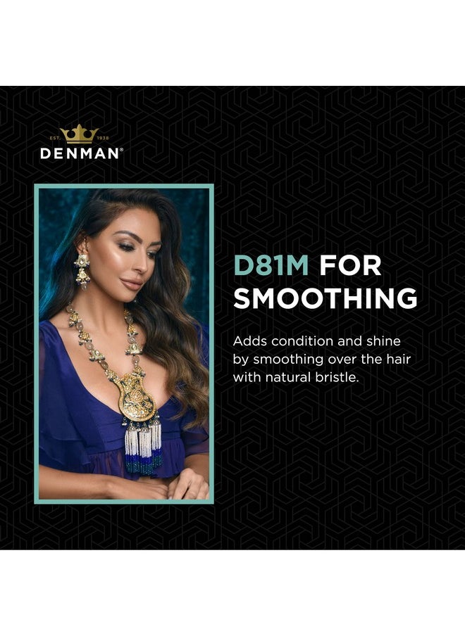 DENMAN فرشاة شعر إسفنجية (متوسطة) مع شعيرات نايلون ناعمة على طراز القنفذ للتشذيب وفك التشابك وتصفيف الشعر وتجفيفه وتنشيطه باللون الأسود D81M  - Image 5