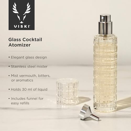 Viski Martini Atomizer Perfect for Vermouth or Bitters Travel Spray Bottle Travel Fragrance DIY Refillable Bar Sprayer Stainless Steel Bar Accessory 30 ml - Image 5