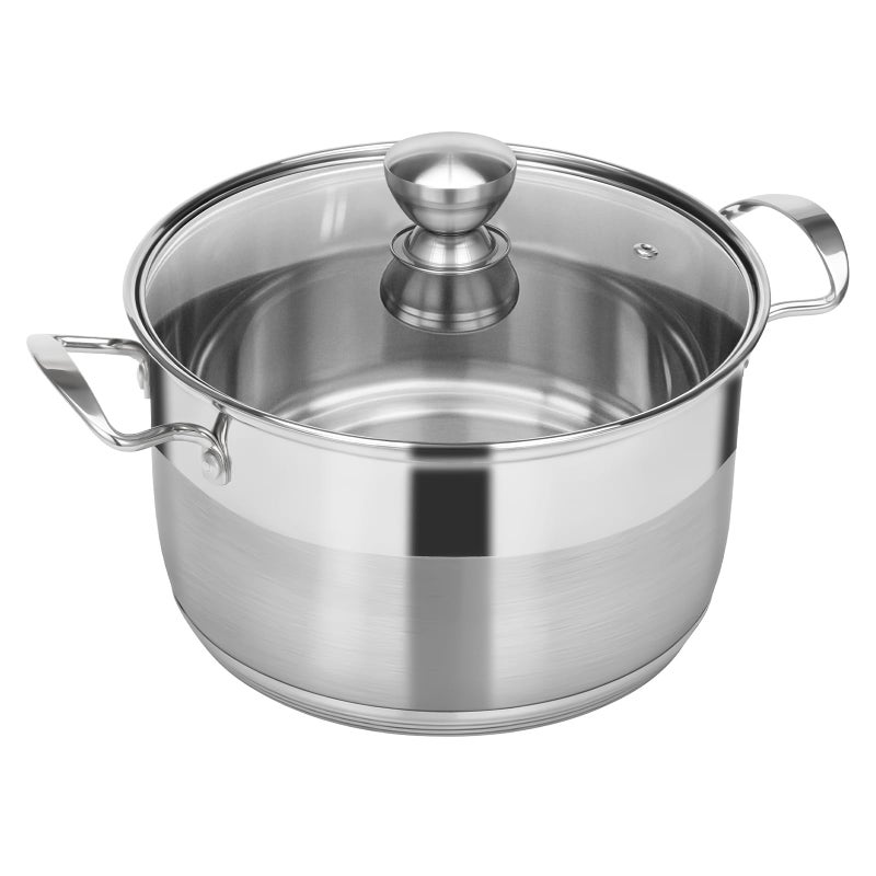 Ohtomber Stainless Steel Stock Pot  12 Quart Large Cooking Pot with Lid for Pasta Soup Spaghetti Nonstick Thick Base Deep Stockpot Kitchen Cookware for Stew Simmer Boiling Canning
