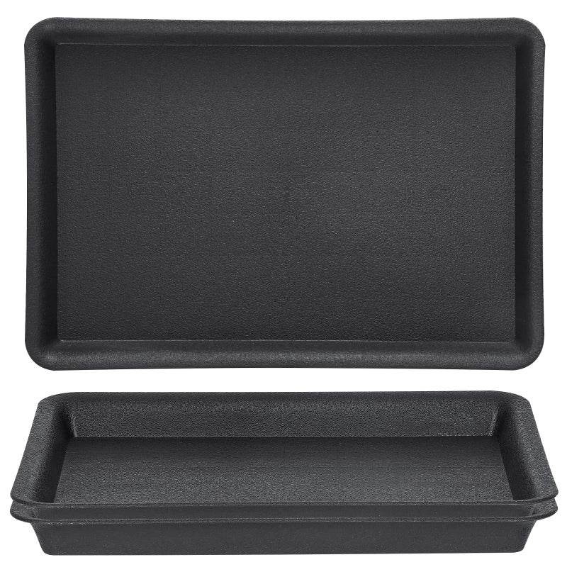 GREANER 3 Packs Plant Saucers Rectangular, 15x11x1.2 Inch Heavy Plastic Plant Saucer Drip Tray, Flower Pot Tray for Indoors Outdoor Plant Pots, Thick Drip Tray for Garden Potted Water Drips and Soil - Image 1