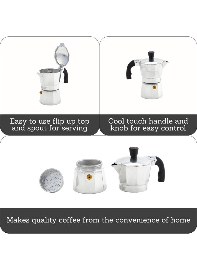 Imusa Imusa Aluminum Espresso Stovetop 1-Cup Coffeemaker, Silver  - Image 3