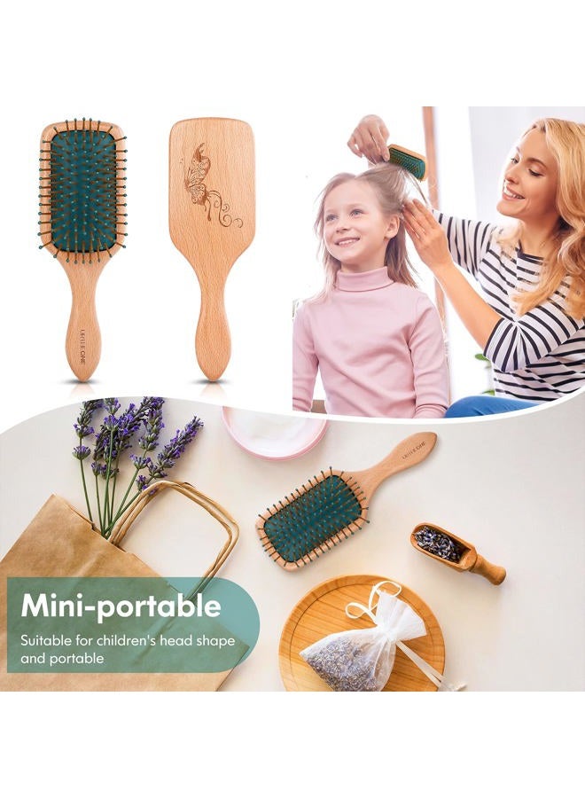 URTHEONE Hair Brush,Hair Brushes for Women Men Kids,Natural Wooden Paddle Detangler Brush and Small Travel Styling Brush Set for Curly Thick Thin Fine Wet Dry Hair Detangling Smoothing Massaging Blowdrying - Image 4