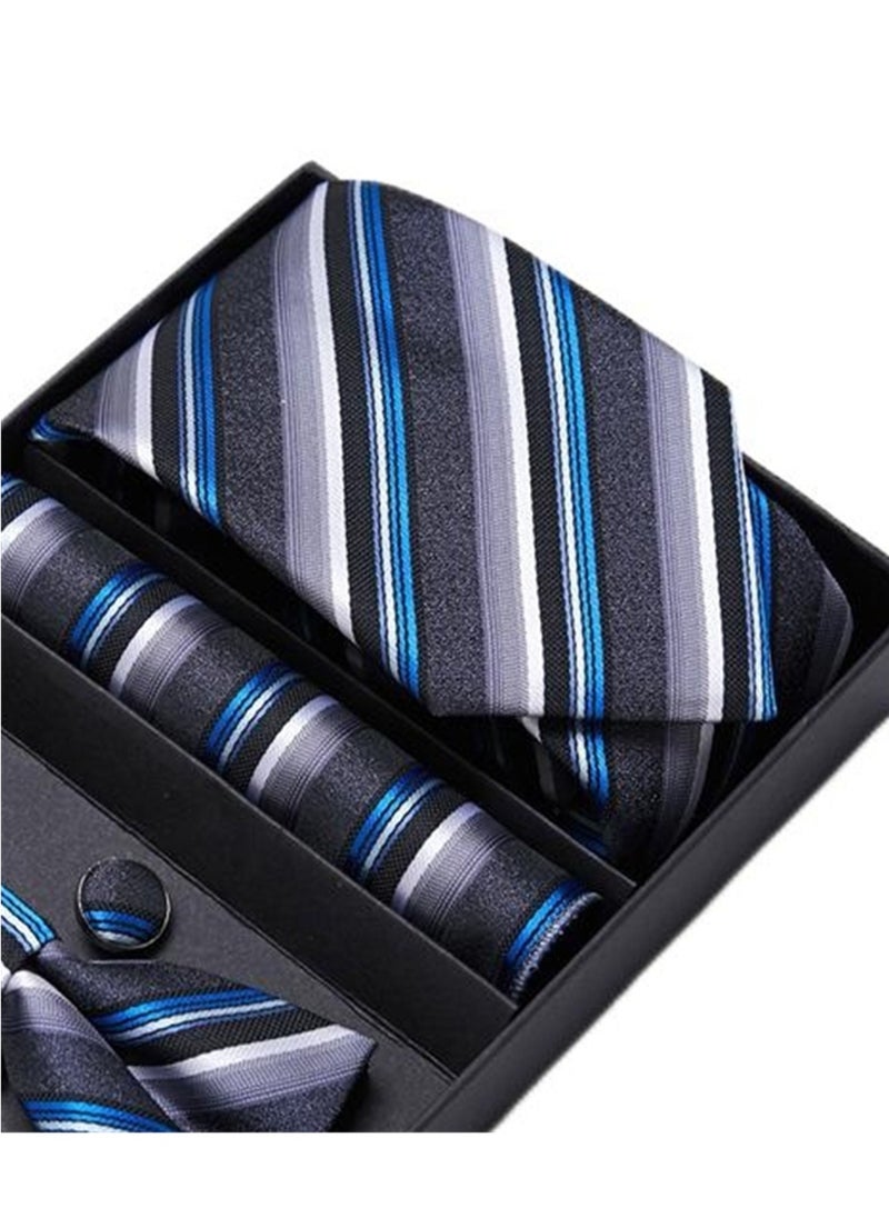 Generic - 5 pcs high-end tie for men business professional formal tie bow tie cufflinks square scarf fashion accessories gift box - Image 1