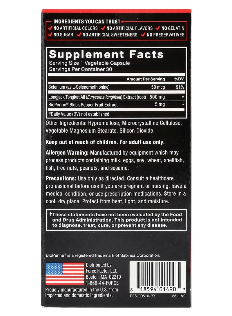 Force Factor Long-jack Tongkat Ali 500 mg - 30 Capsules - Image 2