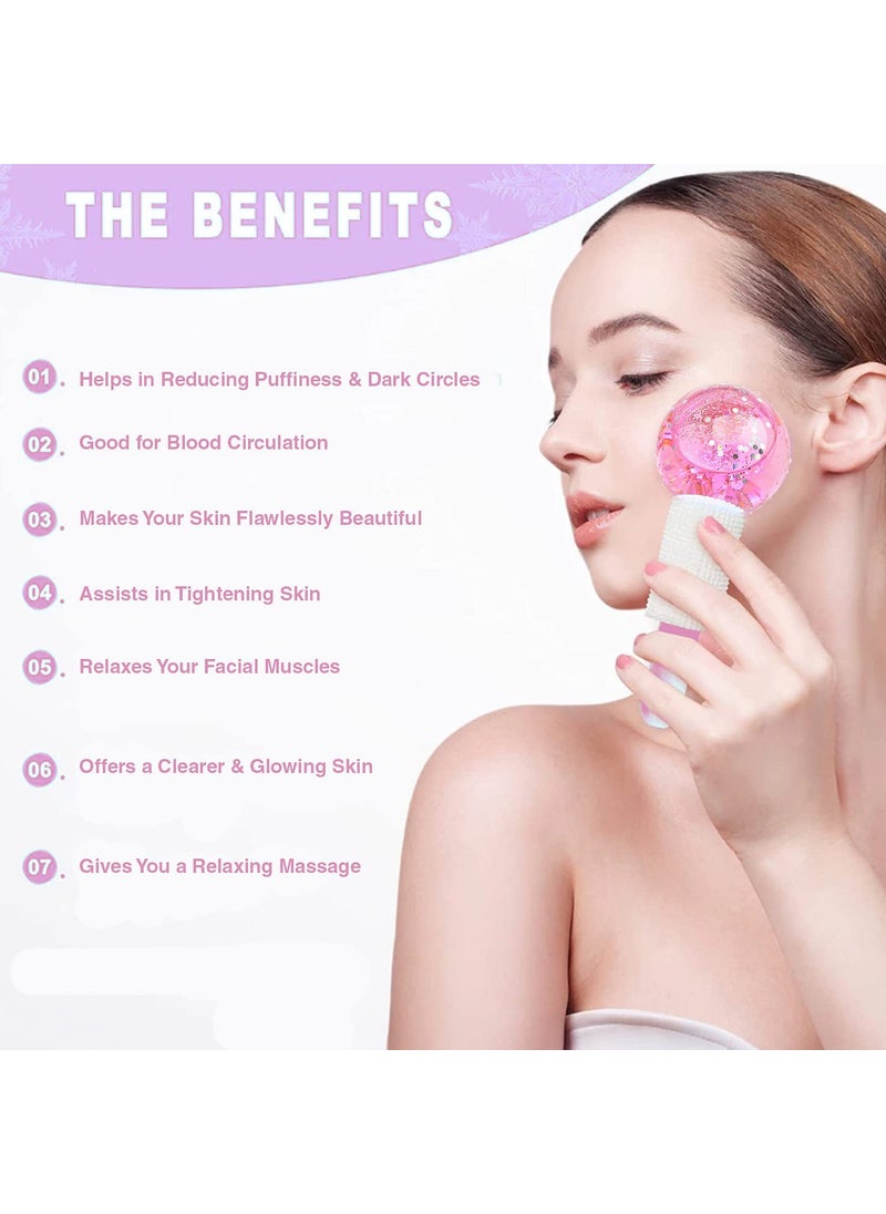 HRDR HRDR Facial Massage Ice Ball Face Roller Massager Ball Ice Globes for Face and Eyes Puffiness Relief Ice Hockey Energy Ball  - Image 4