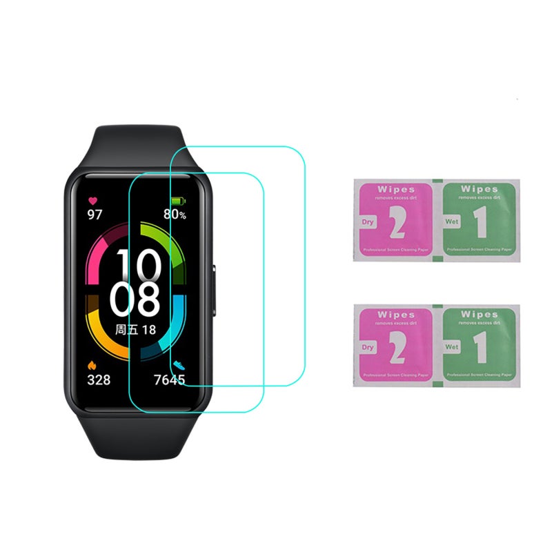 Screen Protector: 2 Pcs Ultra-thin Soft Film - High Definition Transparent Protective Film for Honor Band 6 Smartwatch Users - Image 3