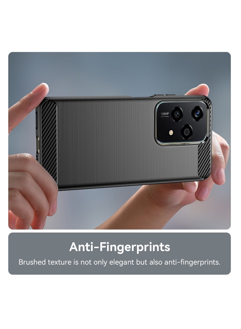 Wtech Soft Silicone Brush Texture Protective Case Cover For Honor 200 Lite 5G 2024 Black - Image 3