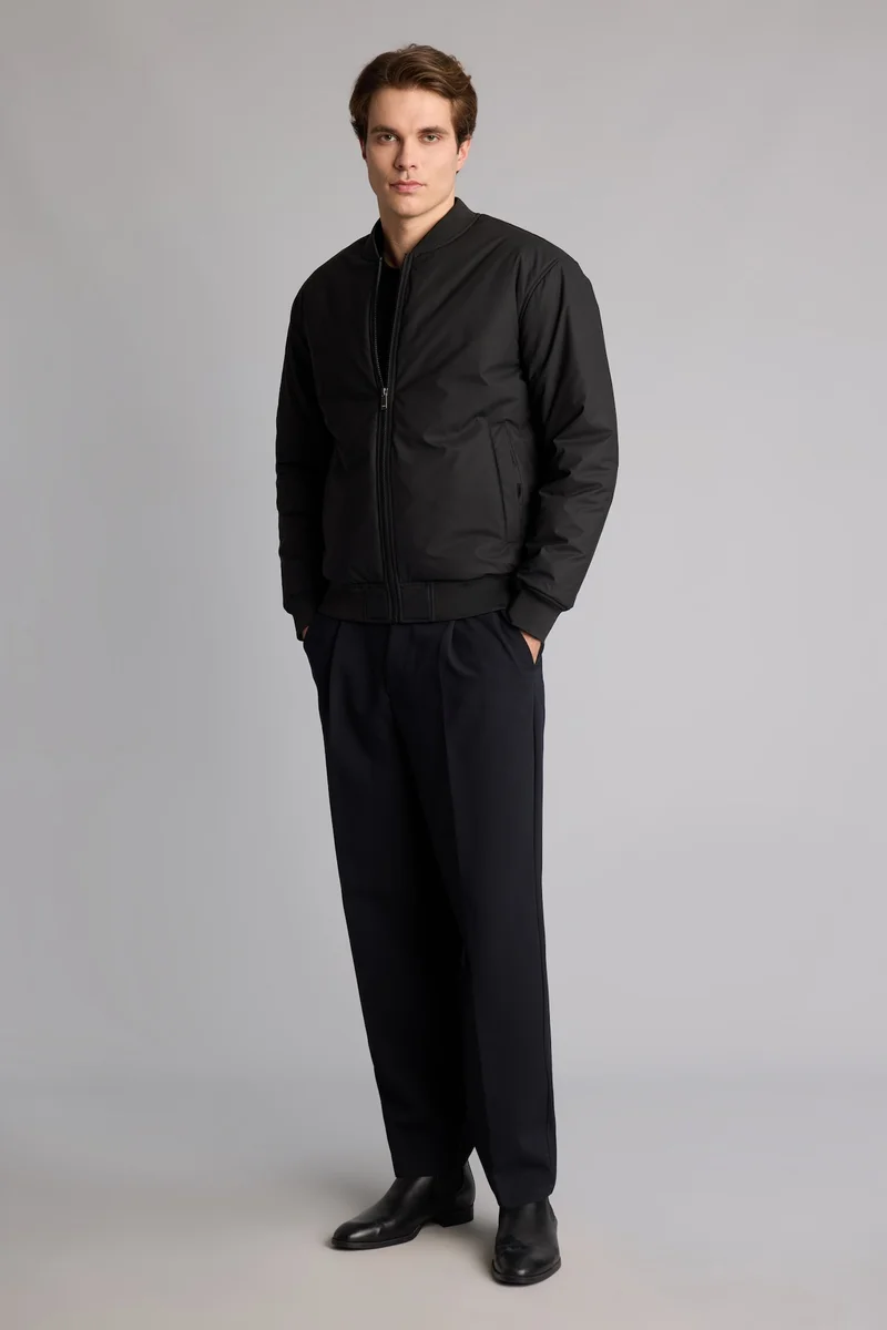 Defacto Slim Fit Water-Repellent Mid-Season Lined Zip-Up Bomber Jacket