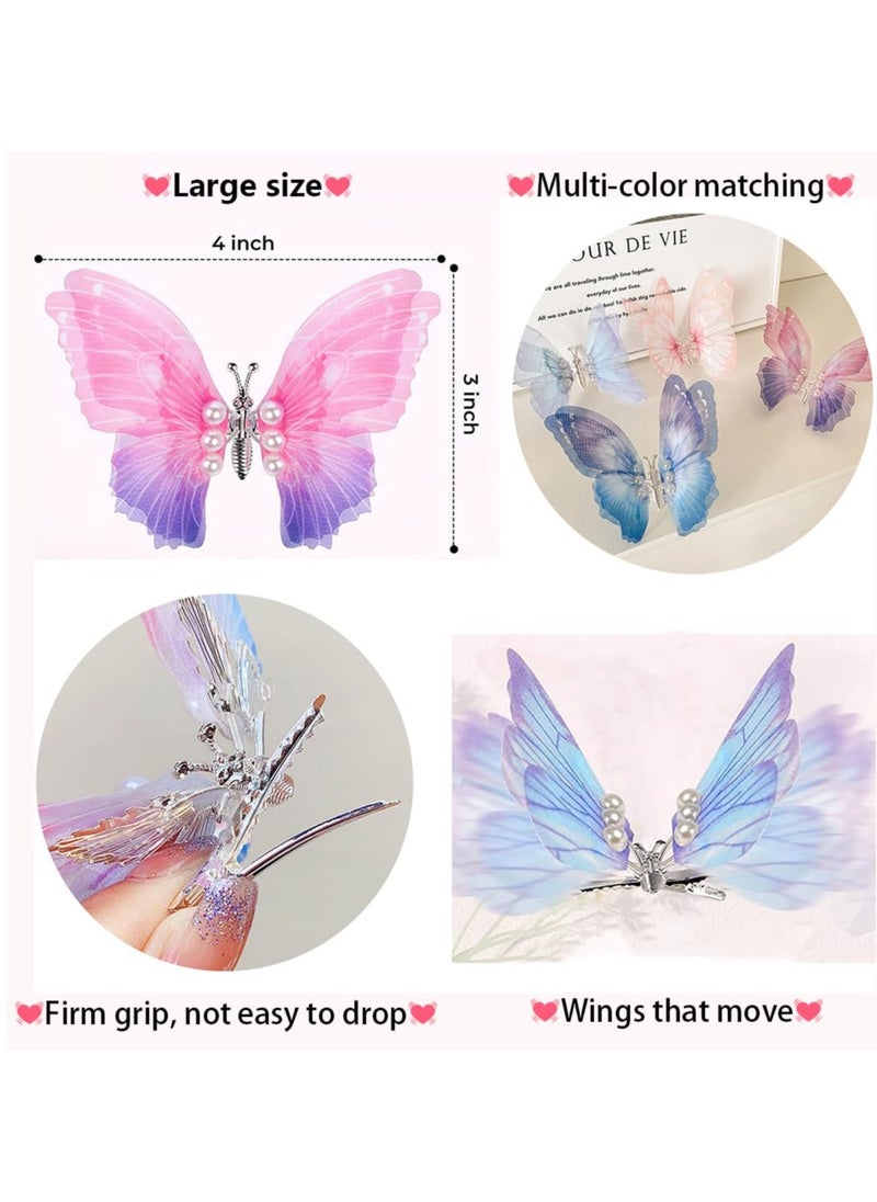 C Gradient Butterfly Hair Clips Set - Multi-color Cute Hair Accessories for Girls (6PCS)  - Image 5