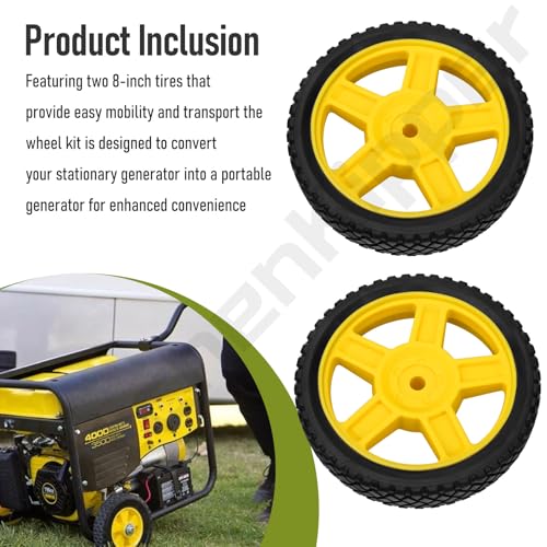 KitchenKipper 40065 Generator Wheel Kit for Champion 2800-4750-Watt Generators with Folding Handle and Never-Flat Tires - Image 4