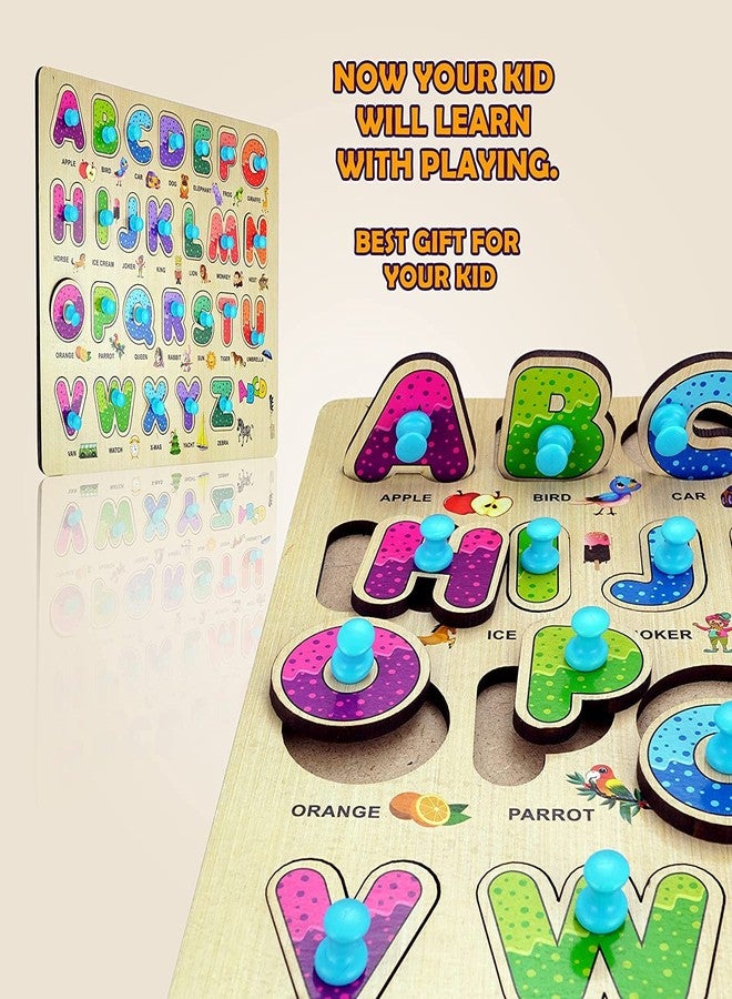 APPSTER Wooden Puzzle Toy for Kids | ABCD, Numbers, Shapes & Colors Learning Jigsaw | Educational Montessori Board for Toddlers Boys & Girls Age 3-6 - Image 4