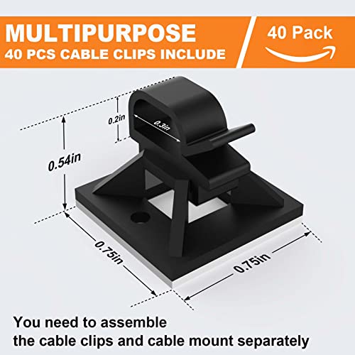 Rythcraft 140 Pack 3/4" Zip Tie Adhesive Mounts Self Adhesive Cable Base Holders with Multi-Purpose Tie wire clips with screw hole,Anchor stick on wire holder,Black - Image 4