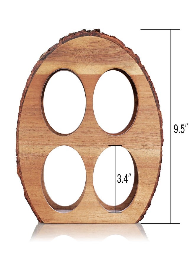 آرتيست رف نبيذ من خشب الأكاسيا من Artaste 48537 مع لحاء طبيعي، يتسع لـ 4 زجاجات - Image 3
