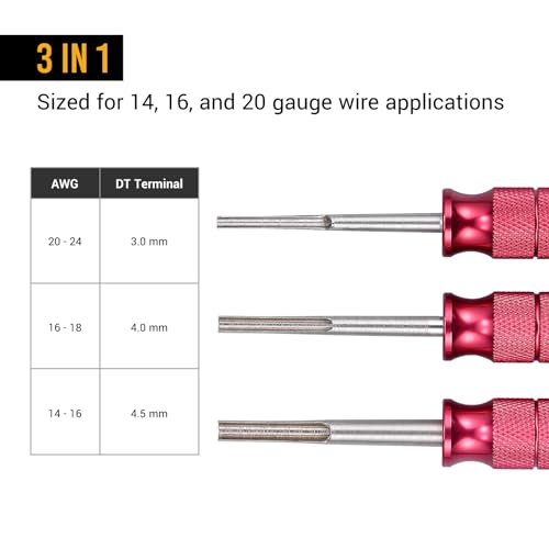 EWK 3 Pcs Deutsch Terminal Removal Tool Kit 14, 16 & 20 Gauge - Image 5