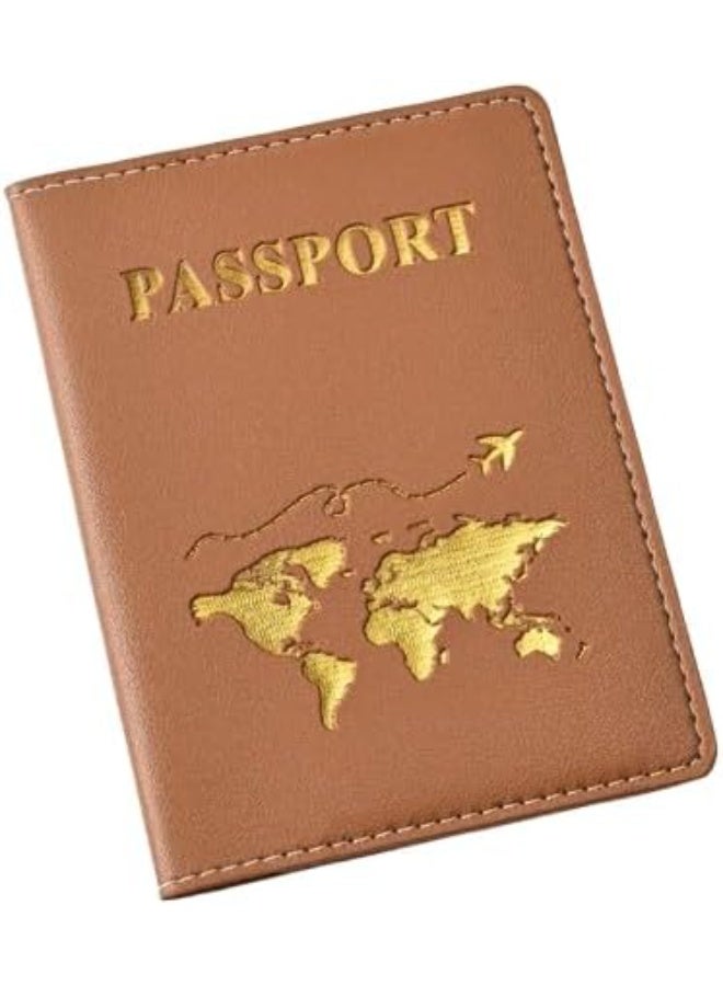 my souq store :: World Map Design Passport Cover with Gold Embossing -Brown - Image 4