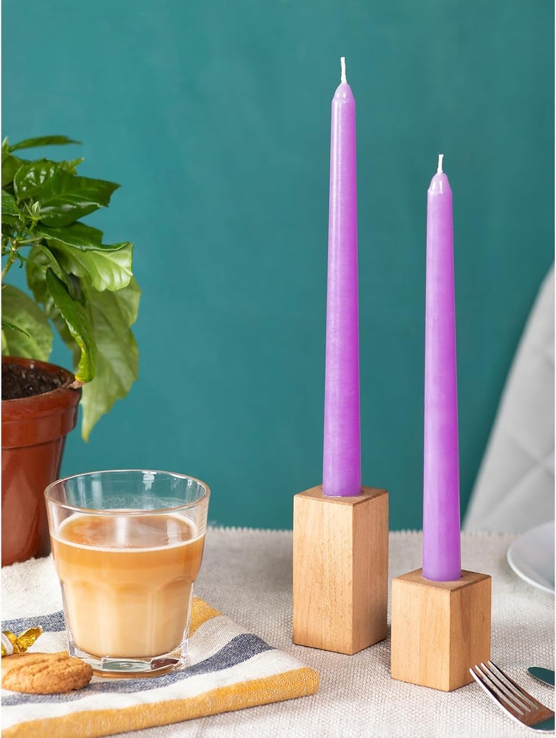 CANDWAX شموع كاندواكس المخروطية 10 بوصة مجموعة من 4 - شموع مخروطية غير قابلة للتساقط وشمعدانات عديمة الرائحة - مثالية كشموع عشاء وشموع منزلية – شموع خزامى - Image 5