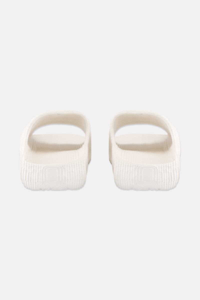 TapouT Men Brand Logo Slip On Slides, Off White  - Image 2